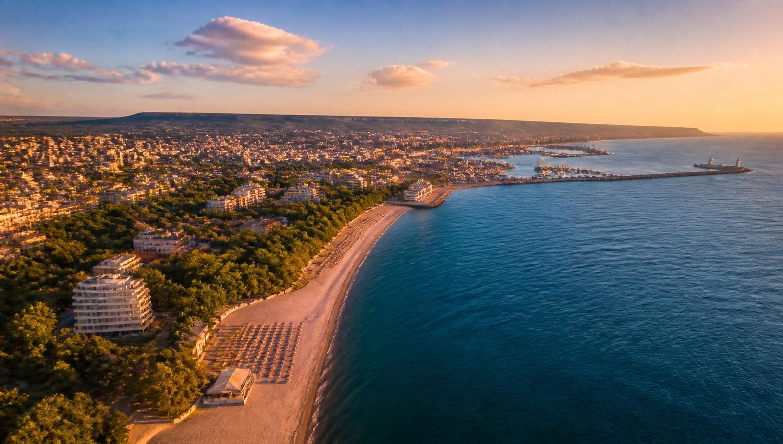 Aerial view of Varna, Bulgaria - the Black Sea coast where our legal team is based